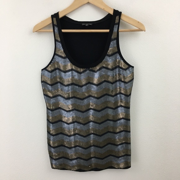Express | Chevron Sequin Tank Top - Picture 8 of 8